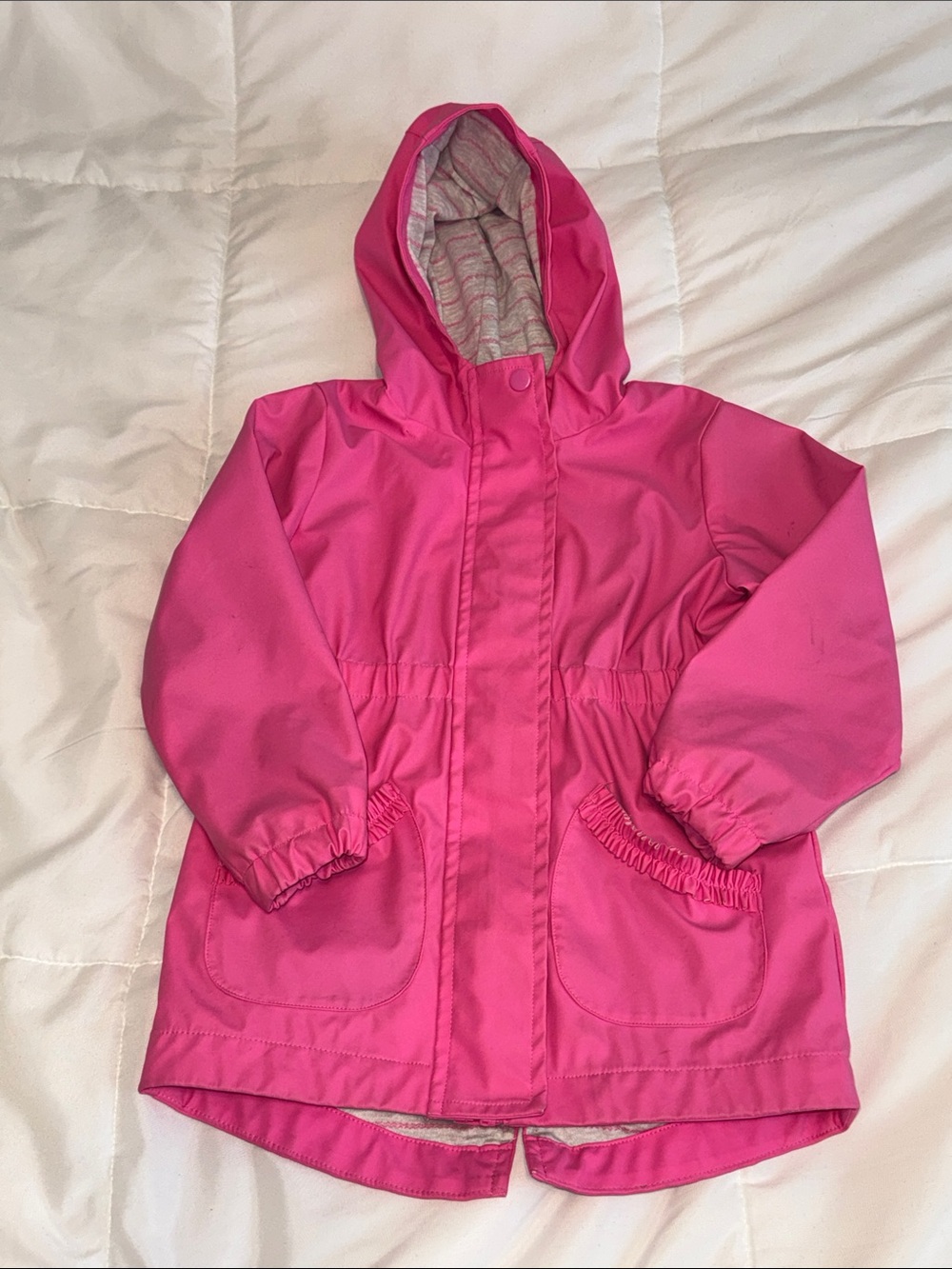 George Girls' Bright Pink Hooded Rain jacket